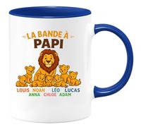 quotedazur - Mug Humour La Bande À Papi Louis Noah Anna Léo Lucas Chloé Adam - Cadeau Unique - Cadeau Tasse Personnalisée Avec Prénoms Pour Grand-Père Unique