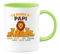 quotedazur - Mug Humour La Bande À Papi Louis Noah Anna Léo Lucas Chloé Adam - Cadeau Unique - Cadeau Tasse Personnalisée Avec Prénoms Pour Grand-Père Unique