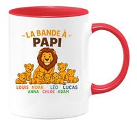 quotedazur - Mug Humour La Bande À Papi Louis Noah Anna Léo Lucas Chloé Adam - Cadeau Unique - Cadeau Tasse Personnalisée Avec Prénoms Pour Grand-Père Unique