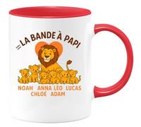 quotedazur - Mug Humour La Bande À Papi Louis, Noah, Anna, Léo, Lucas, Chloé, Adam Cadeau Unique Original Pour Grand-Père Avec Tasse Personnalisée Et Prénoms Uniques