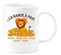 quotedazur - Mug Humour La Bande À Papi Louis, Noah, Anna, Léo, Lucas, Chloé, Adam Cadeau Unique Original Pour Grand-Père Avec Tasse Personnalisée Et Prénoms Uniques