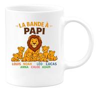 quotedazur - Mug Humour La Bande À Papi Louis Noah Anna Léo Lucas Chloé Adam Cadeau Unique Tasse Personnalisée Avec Prénoms Pour Grand-Père
