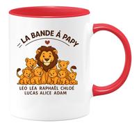quotedazur - Mug Humour La Bande À Papy Arthur Avec Léo, Léa, Raphaël, Chloé, Lucas, Alice, Adam Idée Cadeau Originale Tasse Personnalisée Pour Grand-Père Unique