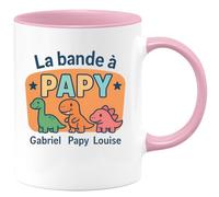 quotedazur - Mug Humour La Bande À Papy Gabriel Et Louise, Un Cadeau Unique Et Chaleureux - Cadeau Original Tasse Personnalisée Pour Papy Et Sa Famille