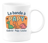 quotedazur - Mug Humour La Bande À Papy Gabriel Et Louise, Un Cadeau Unique Et Chaleureux - Cadeau Original Tasse Personnalisée Pour Papy Et Sa Famille