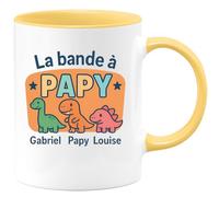 quotedazur - Mug Humour La Bande À Papy Gabriel Et Louise, Un Cadeau Unique Et Chaleureux - Cadeau Original Tasse Personnalisée Pour Papy Et Sa Famille