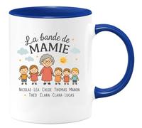 quotedazur - Mug Humour La Bande De Mamie : Léa, Nicolas, Chloé, Thomas, Manon, Théo, Clara Et Lucas - Cadeau Personnalisée Tasse Pour Mamie Et Ses Petits-enfants