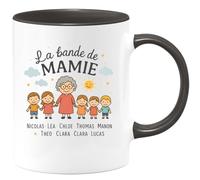 quotedazur - Mug Humour La Bande De Mamie : Léa, Nicolas, Chloé, Thomas, Manon, Théo, Clara Et Lucas - Cadeau Personnalisée Tasse Pour Mamie Et Ses Petits-enfants