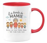 quotedazur - Mug Humour La Bande De Mamie Léa, Nicolas, Chloé, Thomas, Manon, Théo, Clara Et Lucas Cadeau Personnalisée Tasse Pour Ses Petits-enfants