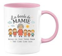 quotedazur - Mug Humour La Bande De Mamie Léa, Nicolas, Chloé, Thomas, Manon, Théo, Clara Et Lucas Cadeau Personnalisée Tasse Pour Ses Petits-enfants