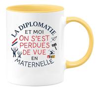 quotedazur - Mug Humour la diplomatie et moi on s'est perdues de vue en maternelle - Cadeau Humour Femme