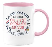 quotedazur - Mug Humour la diplomatie et moi on s'est perdues de vue en maternelle - Cadeau Humour Femme