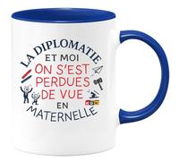 quotedazur - Mug Humour la diplomatie et moi on s'est perdues de vue en maternelle - Cadeau Humour Femme