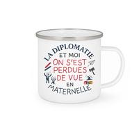 quotedazur - Mug Humour la diplomatie et moi on s'est perdues de vue en maternelle - Cadeau Humour Femme