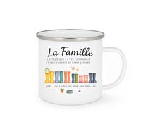 quotedazur - Mug Humour La Famille Vie Commence, Amour Infini Jade, Léa, Louis, Luna, Adam, Alice, Anna, Belle, Léo Cadeau Parfait Tasse Personnalisée Prénoms Unique