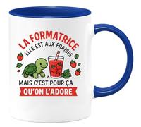 quotedazur - Mug Humour La Formatrice Est Aux Fraises, Mais C’est Pour Ça Qu’on L’adore - Cadeau Original Pour Formatrice Tasse Humour Fraises