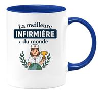 quotedazur - Mug Humour La Meilleure Infirmière Du Monde - Idée Cadeau Originale Tasse Infirmière Au Top