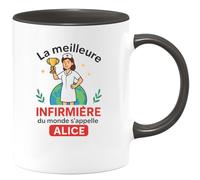 quotedazur - Mug Humour La Meilleure Infirmière Du Monde S'appelle Prénom Idée Cadeau Personnalisée Tasse Exceptionnelle Pour