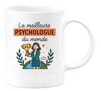 quotedazur - Mug Humour La Meilleure Psychologue Du Monde - Idée Cadeau Tasse Unique Pour Psy Exceptionnelle
