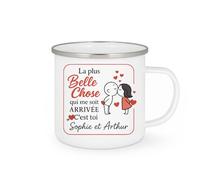 quotedazur - Mug Humour La Plus Belle Chose Arrivée, C'est Toi Sophie Et Arthur, Mon Amour. Cadeau Unique Tasse Personnalisée Pour Affection