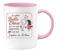 quotedazur - Mug Humour La Plus Belle Chose Arrivée, C'est Toi Sophie Et Arthur, Mon Amour. Cadeau Unique Tasse Personnalisée Pour Affection