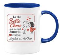 quotedazur - Mug Humour La Plus Belle Chose Arrivée, C'est Toi Sophie Et Arthur, Mon Amour. Cadeau Unique Tasse Personnalisée Pour Affection