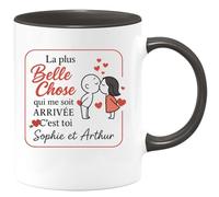 quotedazur - Mug Humour La Plus Belle Chose Arrivée, C'est Toi Sophie Et Arthur, Mon Amour. Cadeau Unique Tasse Personnalisée Pour Affection