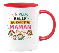 quotedazur - Mug Humour La Plus Belle Raison D'être Maman Emma, Cadeau Tendre Idée Tasse Et Émotion À Offrir