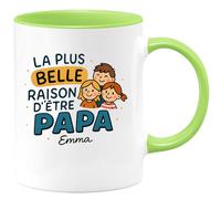 quotedazur - Mug Humour La Plus Belle Raison D'être Papa Cadeau Personnalisé Emma Idée Parfaite Tasse Pour Unique Et Originale