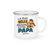 quotedazur - Mug Humour La Plus Belle Raison D'être Papa Cadeau Personnalisé Emma Idée Parfaite Tasse Pour Unique Et Originale
