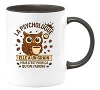 quotedazur - Mug Humour La Psychologue A Un Grain, C’est Pour Ça Qu’on L’adore Fun Et Original Idée Cadeau Unique Tasse Adorée