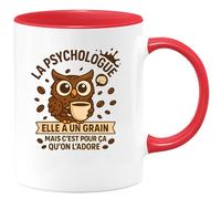 quotedazur - Mug Humour La Psychologue A Un Grain, C’est Pour Ça Qu’on L’adore Fun Et Original Idée Cadeau Unique Tasse Adorée
