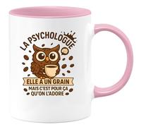 quotedazur - Mug Humour La Psychologue A Un Grain, C’est Pour Ça Qu’on L’adore Fun Et Original Idée Cadeau Unique Tasse Adorée