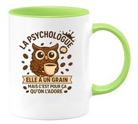 quotedazur - Mug Humour La Psychologue A Un Grain, C’est Pour Ça Qu’on L’adore Fun Et Original Idée Cadeau Unique Tasse Adorée