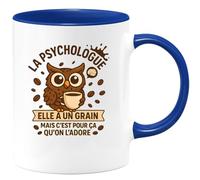 quotedazur - Mug Humour La Psychologue A Un Grain, C’est Pour Ça Qu’on L’adore - Mug Fun Et Original - Idée Cadeau Unique Tasse Humour Pour Psychologue Adorée