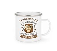 quotedazur - Mug Humour La Psychologue Elle A Un Grain Mais C'est Pour Ça Qu'on L'adore - Cadeau Original Tasse Pour Psychologue Humoristique