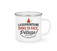 quotedazur - Mug Humour La Quarantaine Dans Ta Face, Piquant Pour Femme 40 Ans Idée Cadeau Originale, Tasse Anniversaire Fun