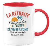 quotedazur - Mug Humour La Retraite, C’est Profiter Pleinement De Vie Avec Un Rythme Tout Week-end. Cadeau Original Tasse Vivre Style Détente
