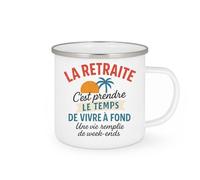 quotedazur - Mug Humour La Retraite, C’est Profiter Pleinement De Vie Avec Un Rythme Tout Week-end. Cadeau Original Tasse Vivre Style Détente