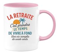 quotedazur - Mug Humour La Retraite, C’est Profiter Pleinement De Vie Avec Un Rythme Tout Week-end. Cadeau Original Tasse Vivre Style Détente
