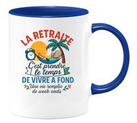 quotedazur - Mug Humour La Retraite, Le Temps De Vivre À Fond Et Savourer Chaque Week-end Cadeau Originale Tasse Pour Profiter Pleinement