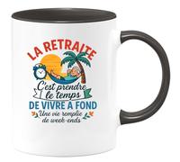 quotedazur - Mug Humour La Retraite, Le Temps De Vivre À Fond Et Savourer Chaque Week-end Cadeau Originale Tasse Pour Profiter Pleinement