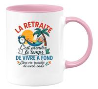 quotedazur - Mug Humour La Retraite, Le Temps De Vivre À Fond Et Savourer Chaque Week-end Cadeau Originale Tasse Pour Profiter Pleinement