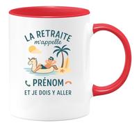 quotedazur - Mug Humour La Retraite M'appelle Prénom Et Je Dois Y Aller Cadeau Tasse Originale Pour Futurs Retraités Pleins D'humour