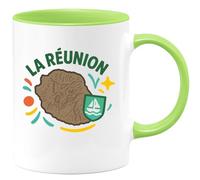 quotedazur - Mug Humour La Réunion Île Tropicale, Destination Exotique Et Culturelle.Unique Cadeau Original Tasse Personnalisée Souvenir Ile