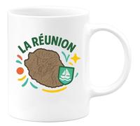 quotedazur - Mug Humour La Réunion Île Tropicale, Destination Exotique Et Culturelle.Unique Cadeau Original Tasse Personnalisée Souvenir Ile