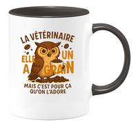 quotedazur - Mug Humour La Vétérinaire A Un Grain, C’est Pour Ça Qu’on L’adore, Cadeau Idée Originale Tasse Amoureux Des Vétérinaires