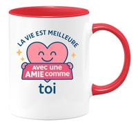 quotedazur - Mug Humour La Vie Est Meilleure Avec Une Amie Précieuse Comme Toi, Un Vrai Trésor - Cadeau Parfait Pour Amie Tasse Amitié Originale Et Personnalisée