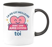 quotedazur - Mug Humour La Vie Est Meilleure Avec Une Amie Précieuse Comme Toi, Un Vrai Trésor Cadeau Parfait Pour Tasse Amitié Originale Et Personnalisée
