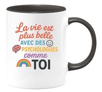 quotedazur - Mug Humour La Vie Est Plus Belle Avec Des Psychologues Comme Toi, Un Vrai Cadeau Original Tasse Thème Psychologie Pour Femme Attentionnée